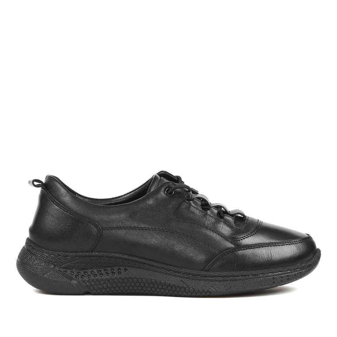 Celal Gültekin Kadın Siyah Kalın Tabanlı Deri Sneaker