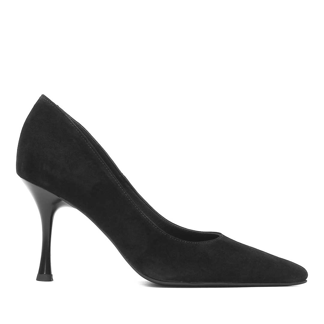 Celal Gültekin Kadın Siyah Süet Deri Stiletto