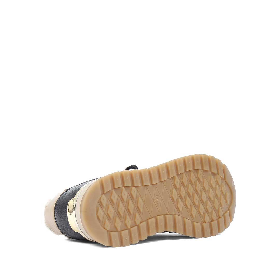 Celal Gültekin Kadın Siyah Vizon Bağcıklı Süet Deri Sneaker