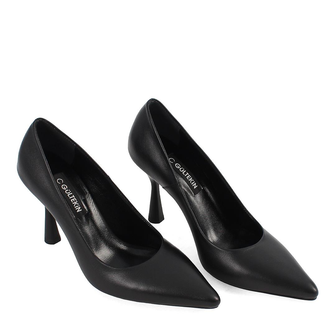 Celal Gültekin Kadın Siyah Yüksek İnce Topuklu Deri Stiletto