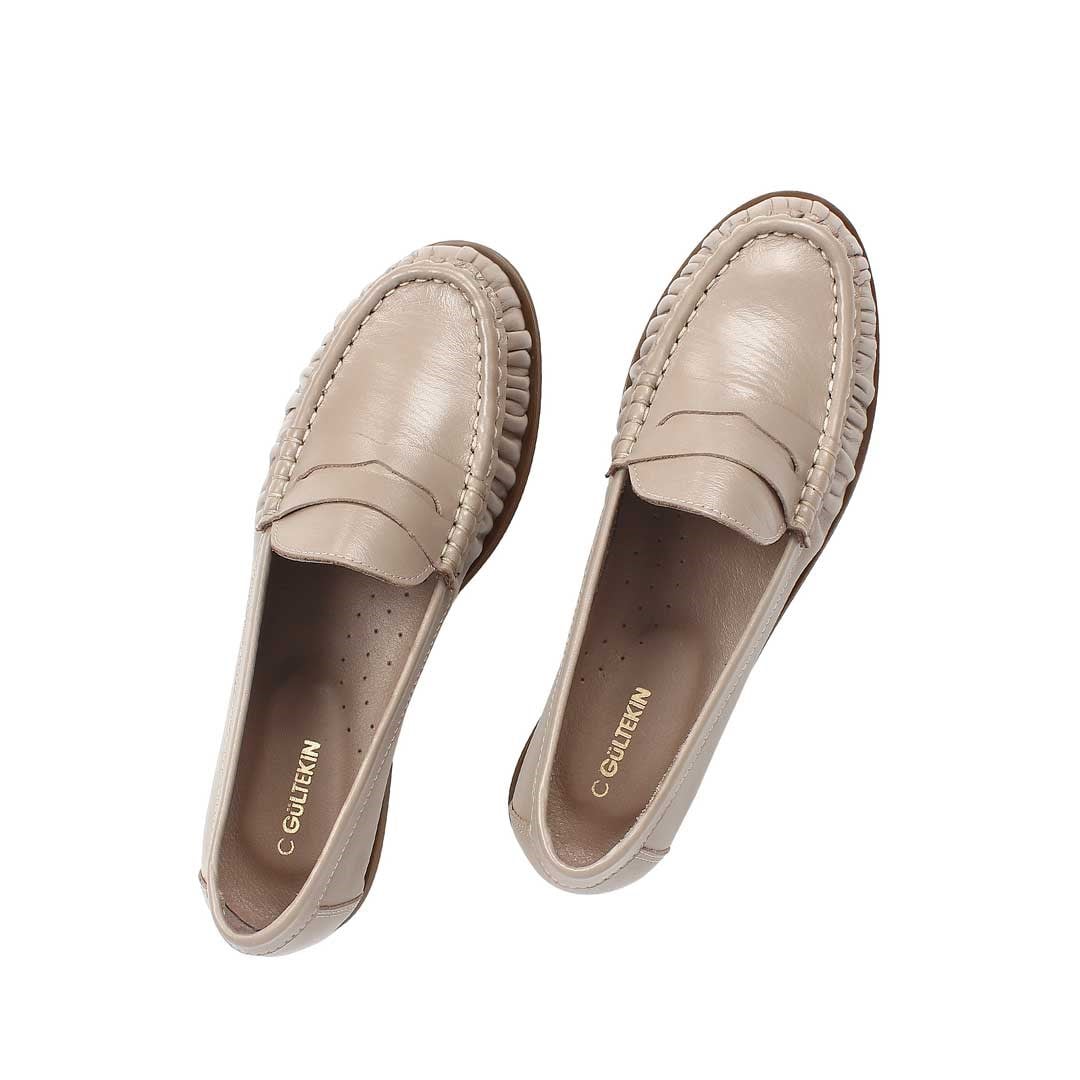 Markasız Kadın Vizon Deri Loafer