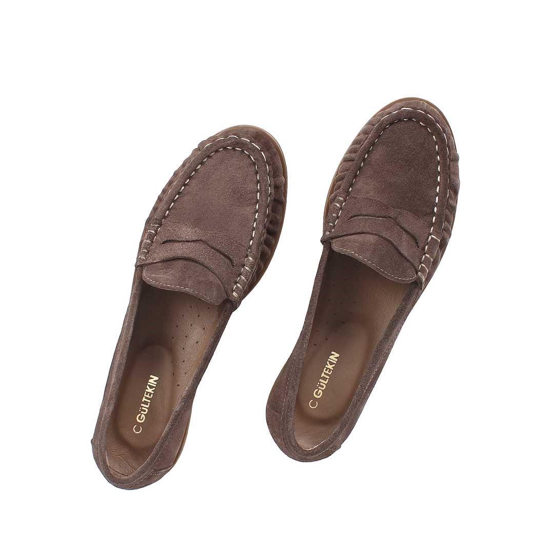 Markasız Kadın Vizon Süet Deri Loafer