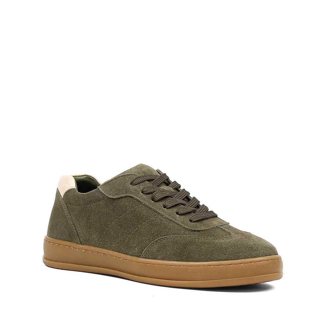 Celal Gültekin Kadın Yeşil Kalın Tabanlı Süet Deri Sneaker