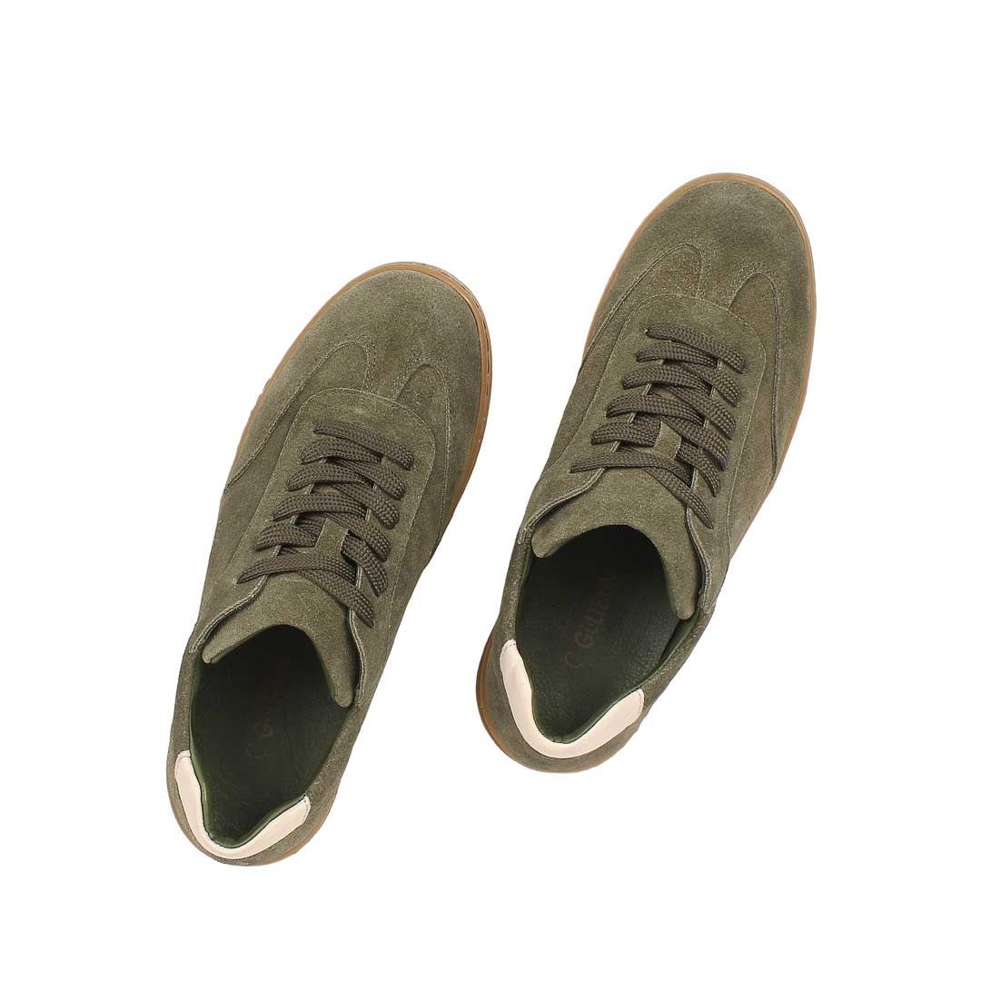 Celal Gültekin Kadın Yeşil Kalın Tabanlı Süet Deri Sneaker