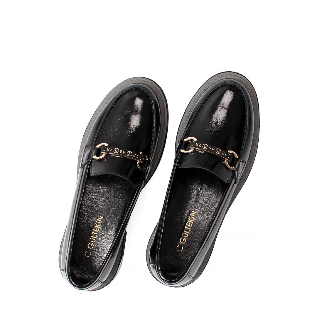 Celal Gültekin Siyah Rugan Kadın Loafer 494 25830-16541