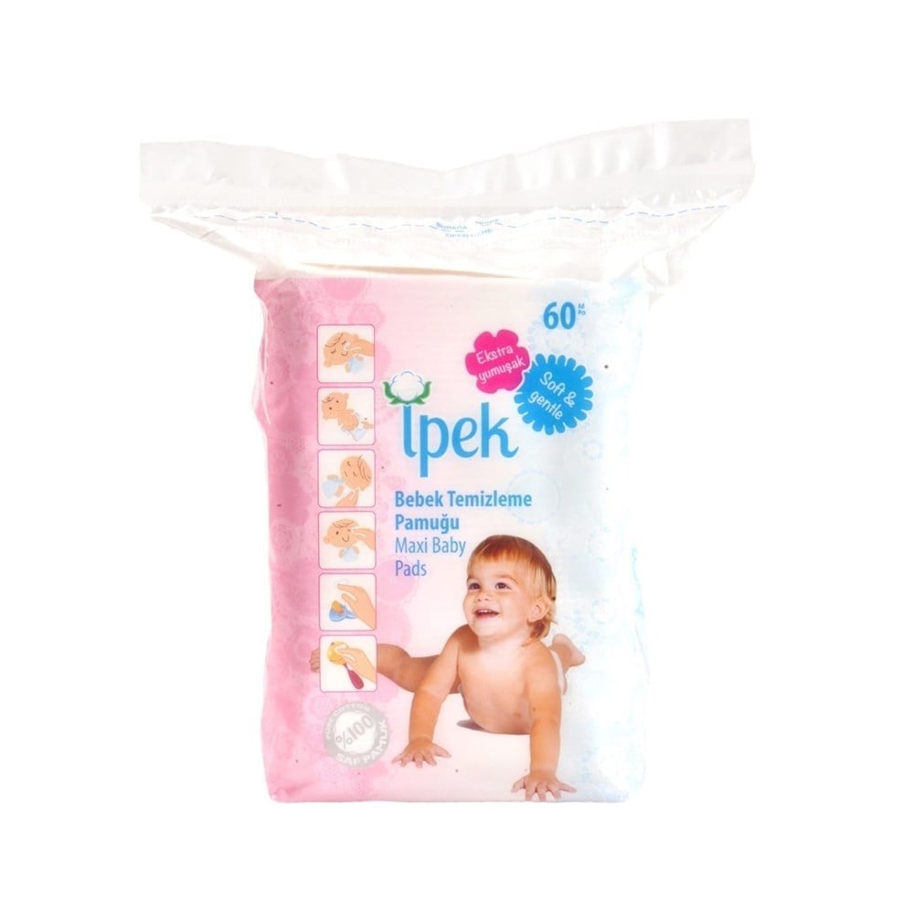 İpek Bebek Temizleme Pamuğu 60''lı