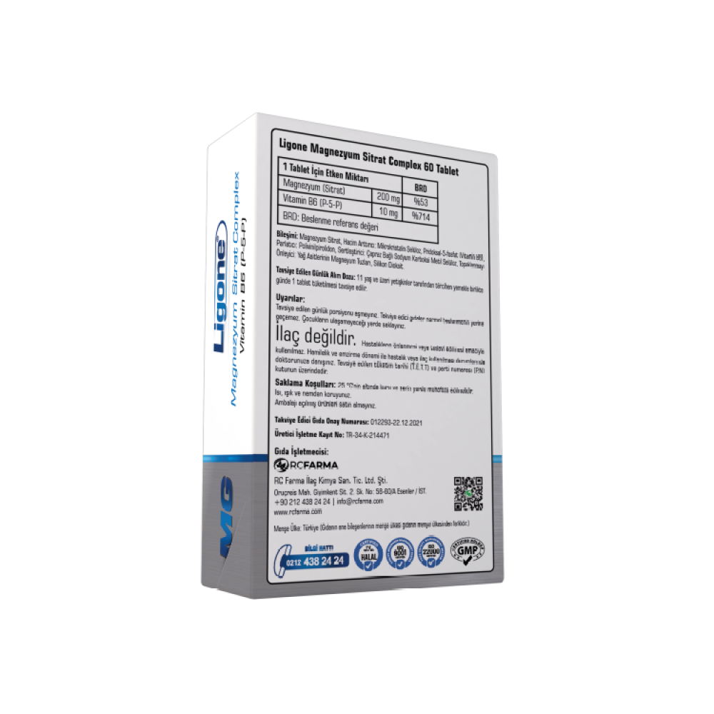 Ligone Magnezyum Sitrat Complex 60 Tablet