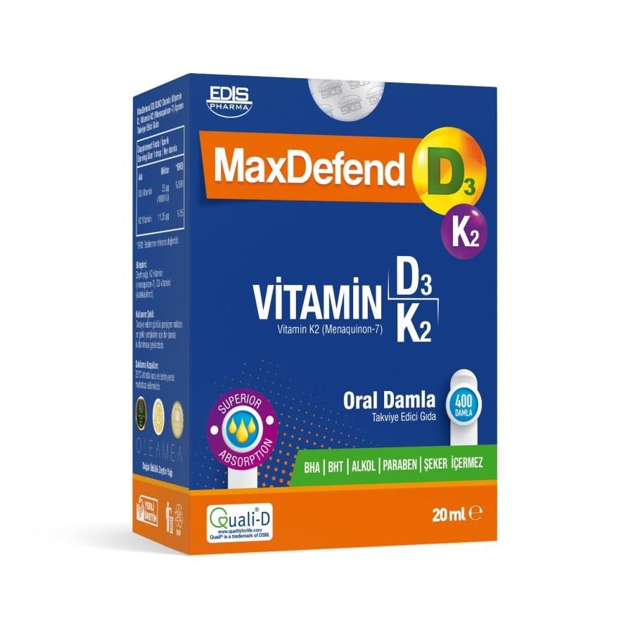 Maxdefend D3K2 20 ml Oral Damla