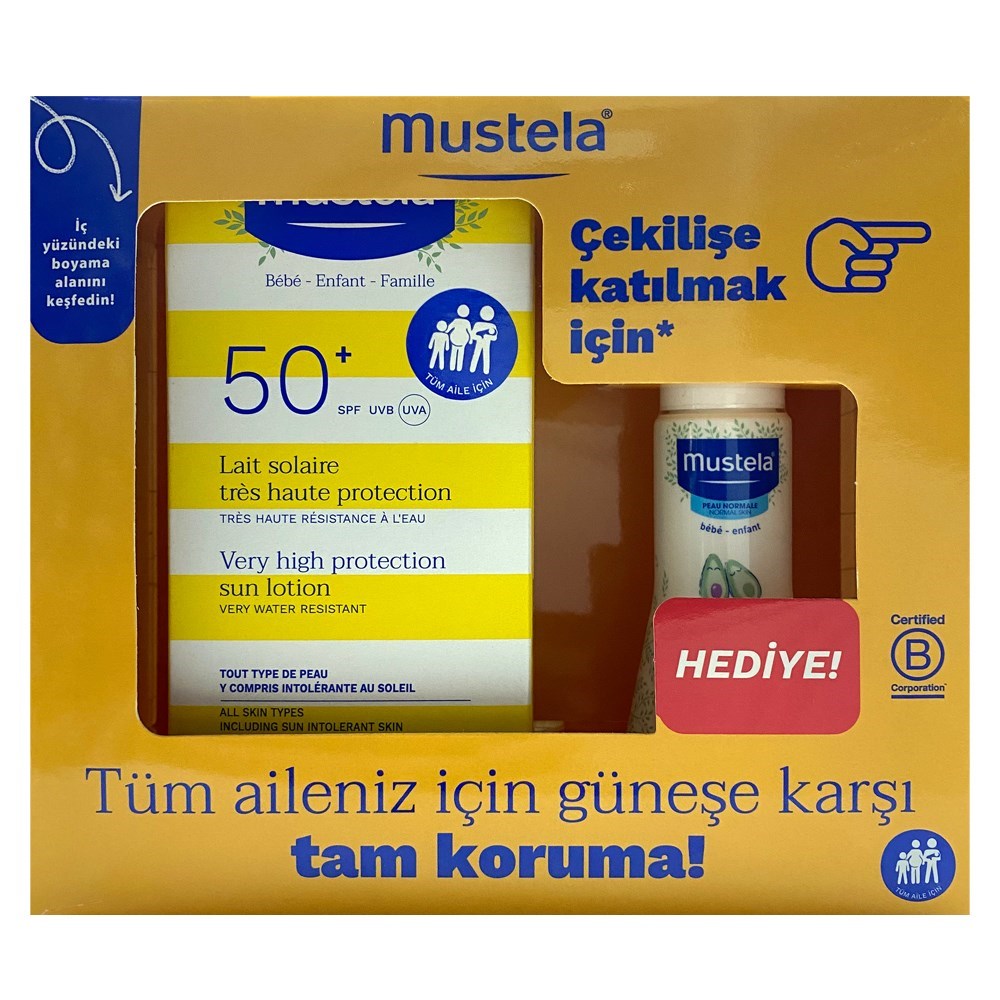Mustela Güneş Koruyucu SPF50+ 100 ml & Hydra Bebe Vücut Losyonu 50 ml