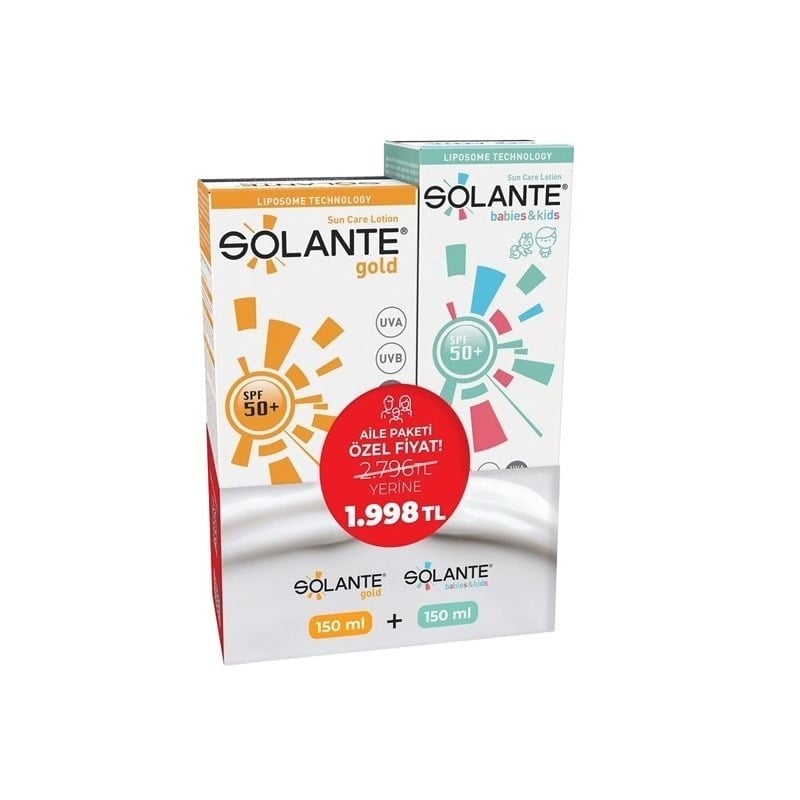 Solante Gold Losyon 150 ml + Solante Bebek ve Çocuk Losyonu 150 ml