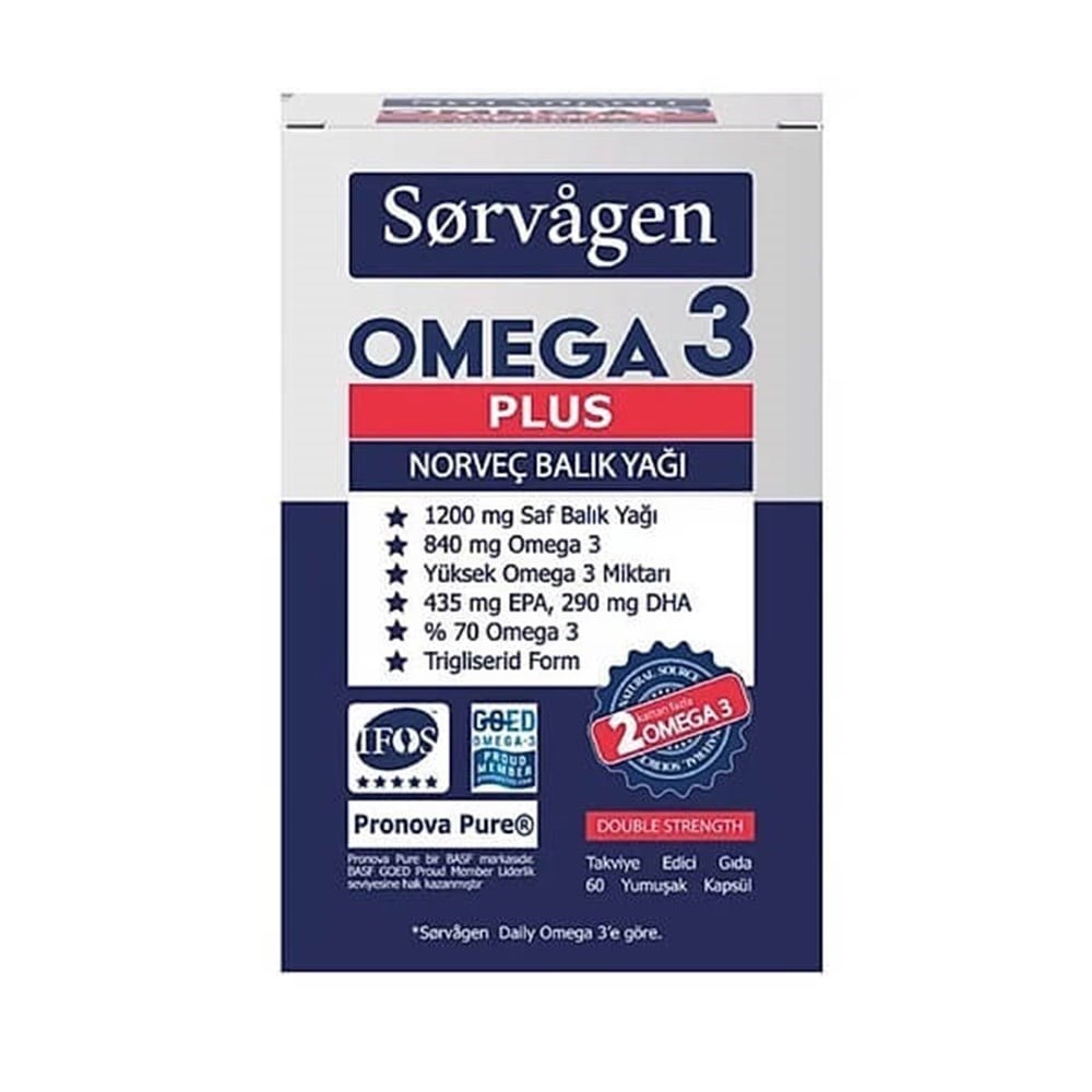 Sorvagen Omega 3 Plus Norveç Balık Yağı 60 Kapsül