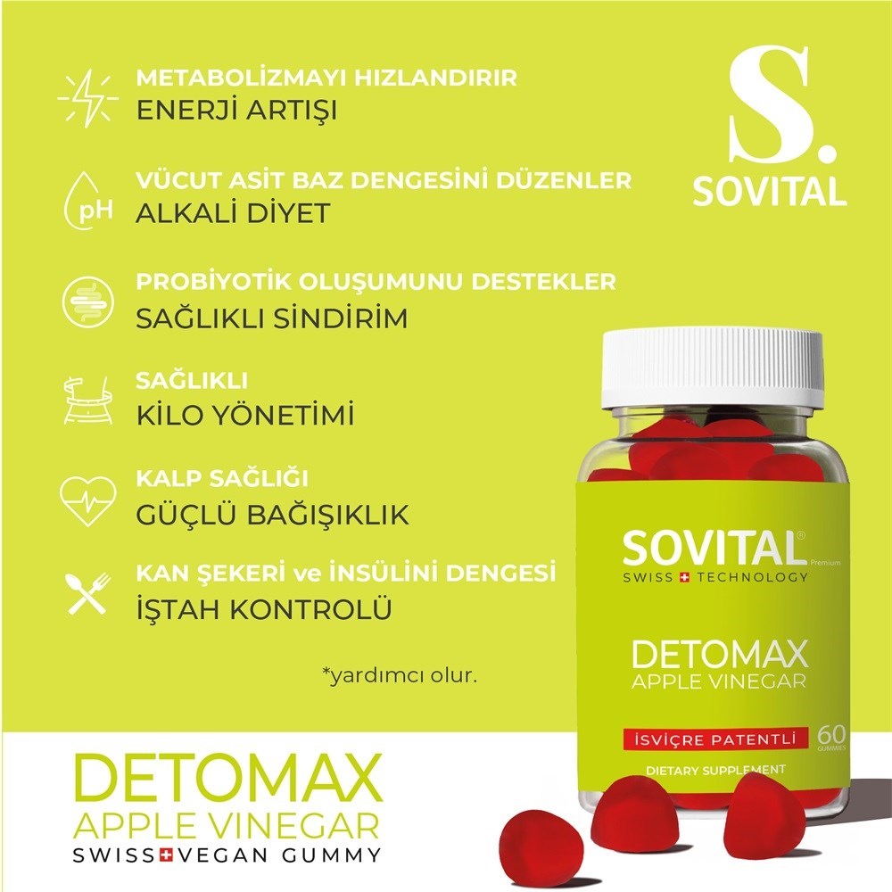 Sovital Detomax Apple Vinegar 60 Gummies