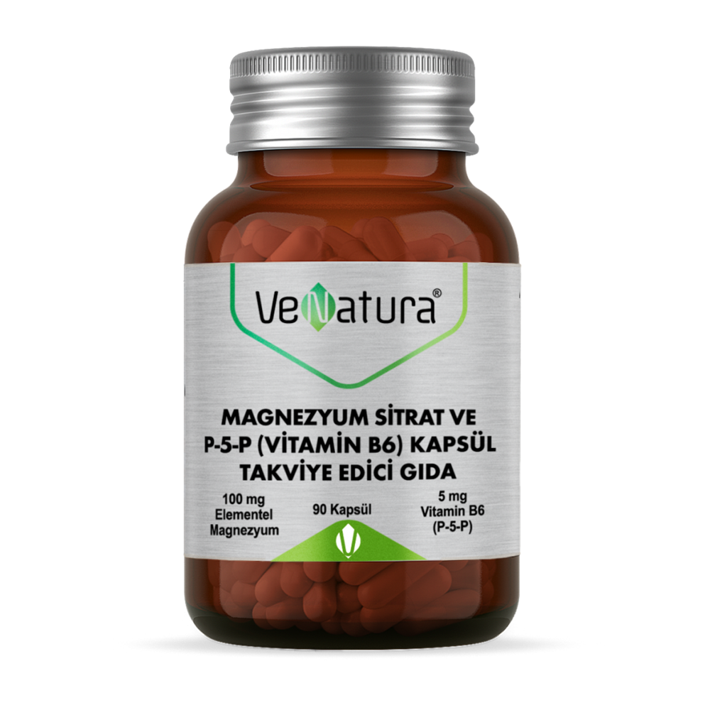 VeNatura Magnezyum Sitrat ve P-5-P (Vitamin B6) 90 Kapsül