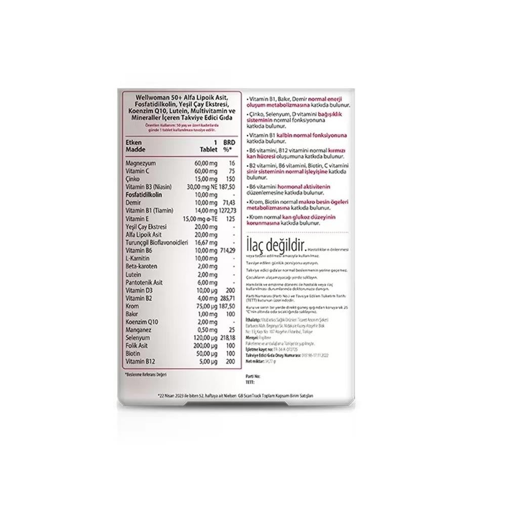 Vitabiotics Wellwoman 50+ 30 Tablet
