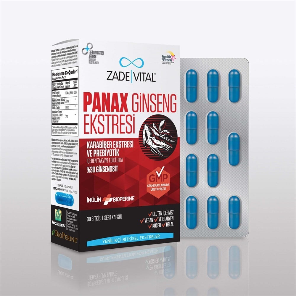 Zade Vital Panax Ginseng Ekstresi 30 Kapsül