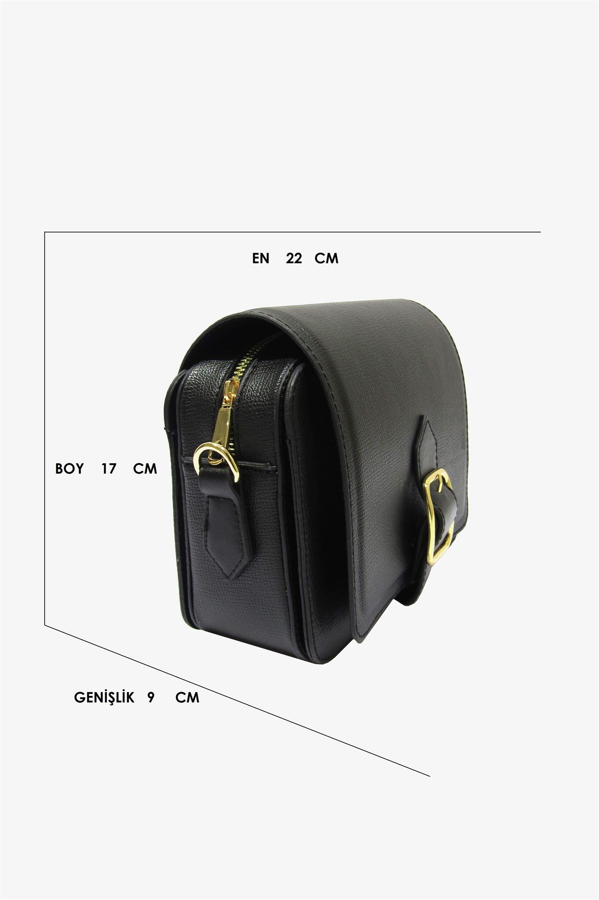 BRS BAGS KADIN ÇAPRAZ ÇANTA SİYAH ( Üç Gözlü )