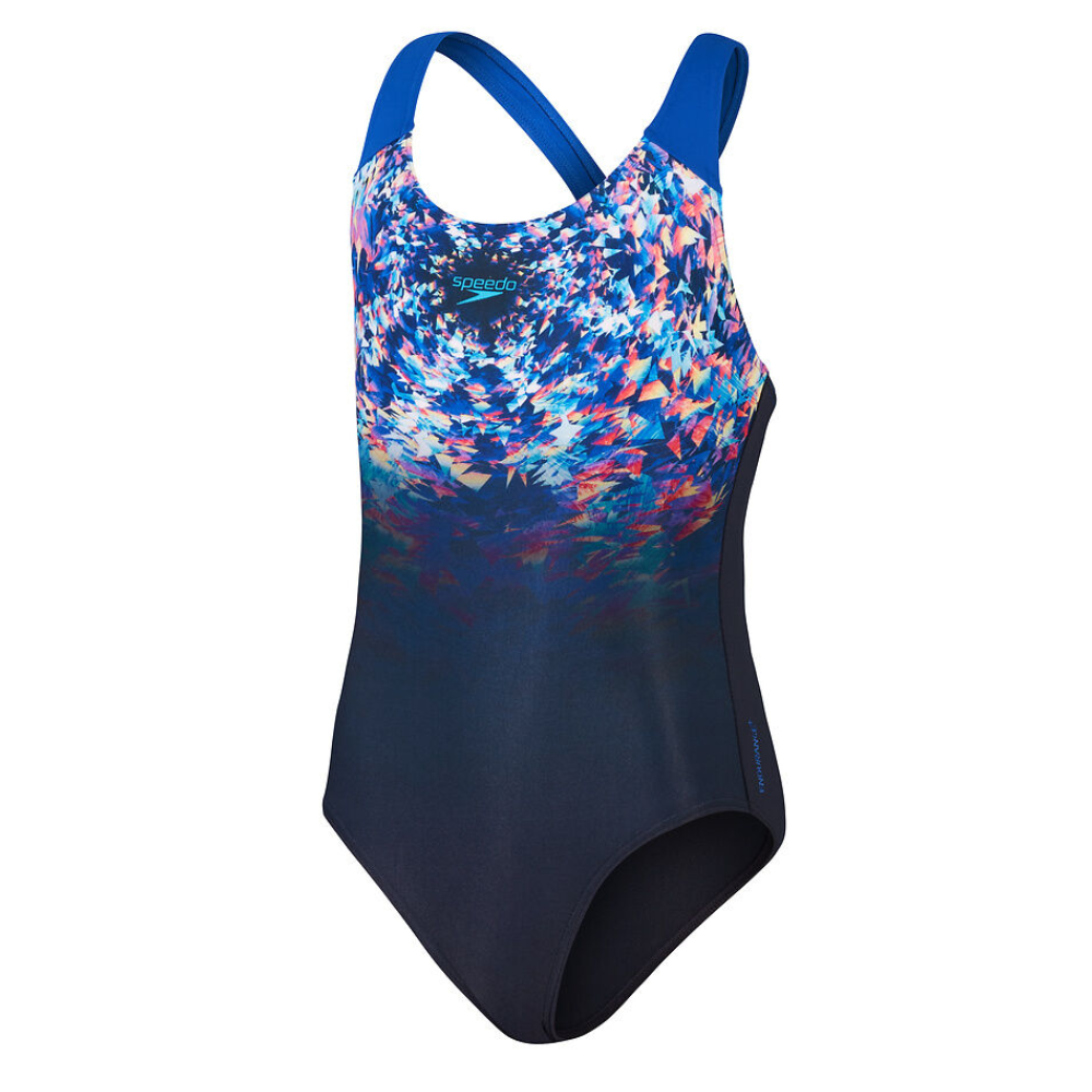 Speedo Digital Placement Splashback Kız Çocuk Yüzücü Mayosu