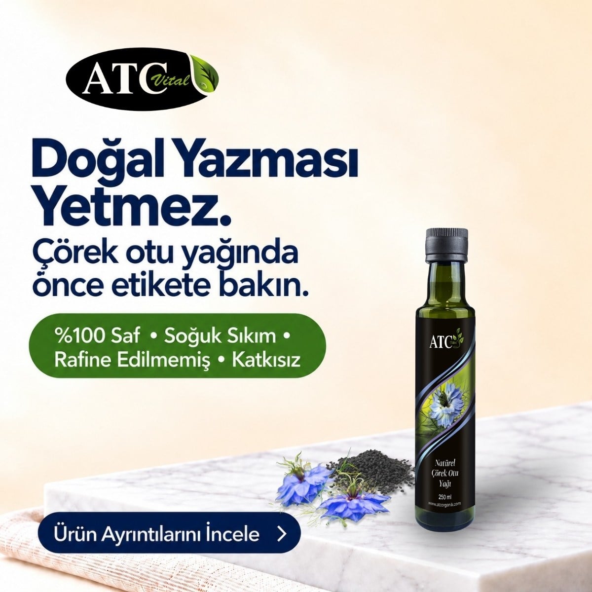 ATC Vital Çörek Otu Yağı 250 ml