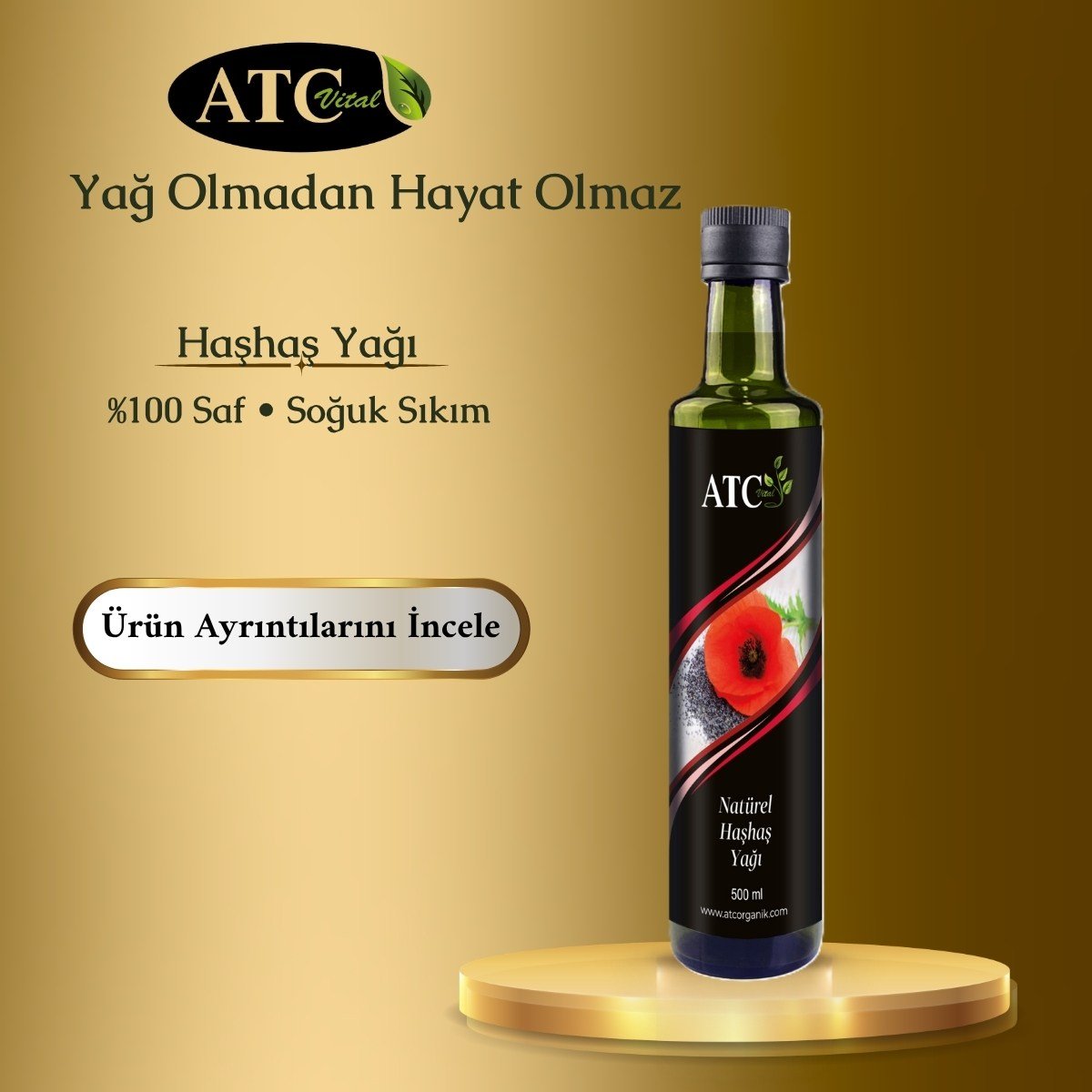 ATC Vital Haşhaş Yağı Natürel 500 ml