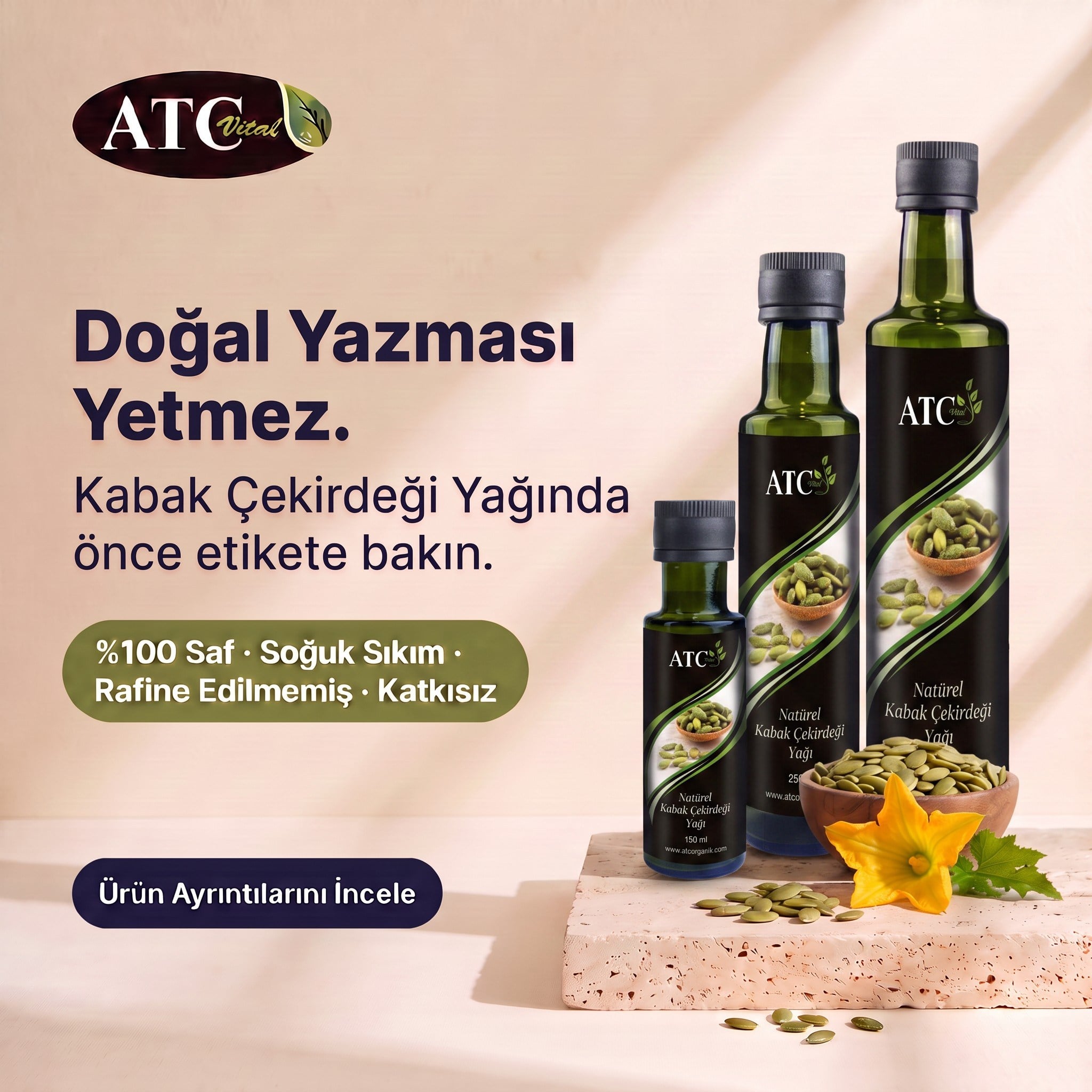 ATC Vital Kabak Çekirdeği Yağı 100 ml