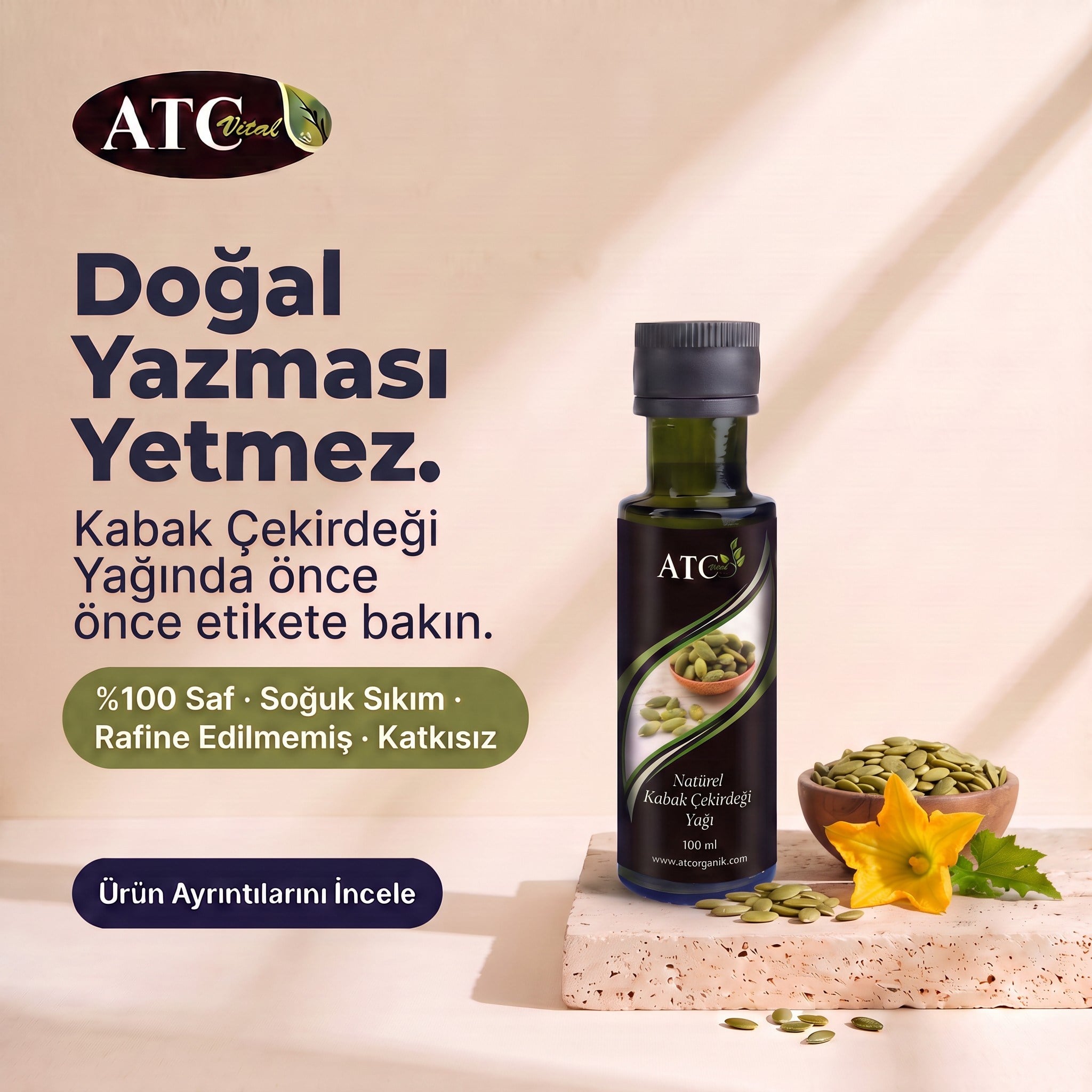 ATC Vital Kabak Çekirdeği Yağı 100 ml