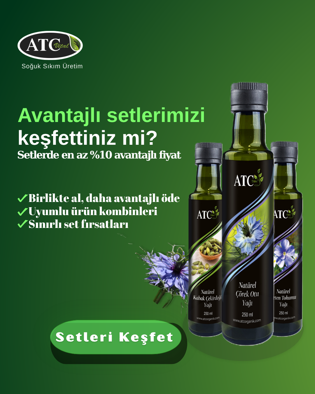 ATC Vital Kabak Çekirdeği Yağı 500 ml