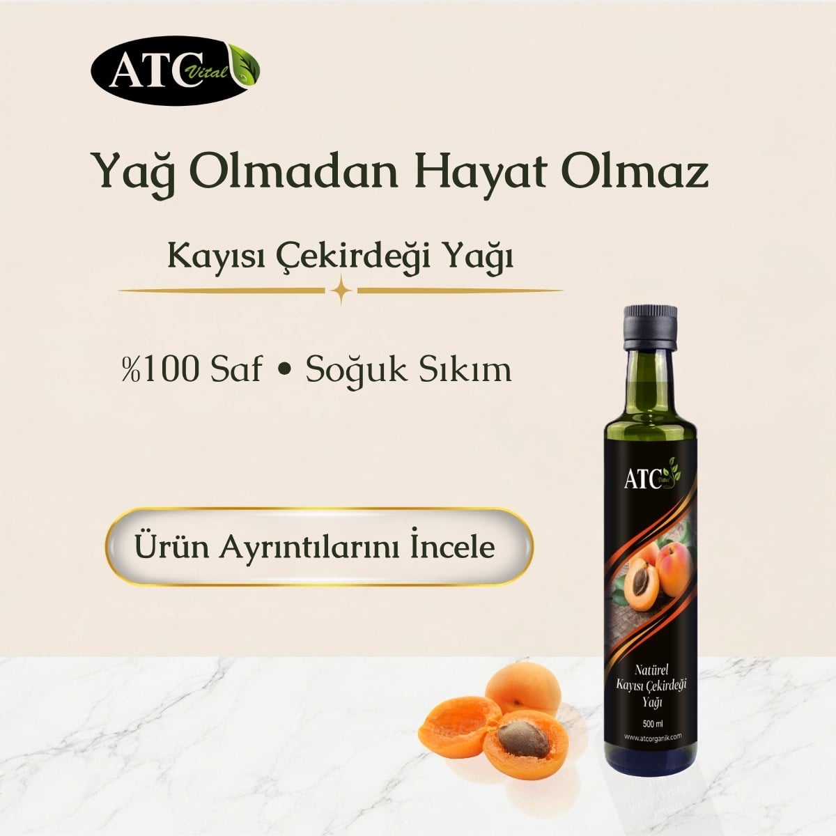 ATC Vital Kayısı Çekirdeği Yağı 500 ml