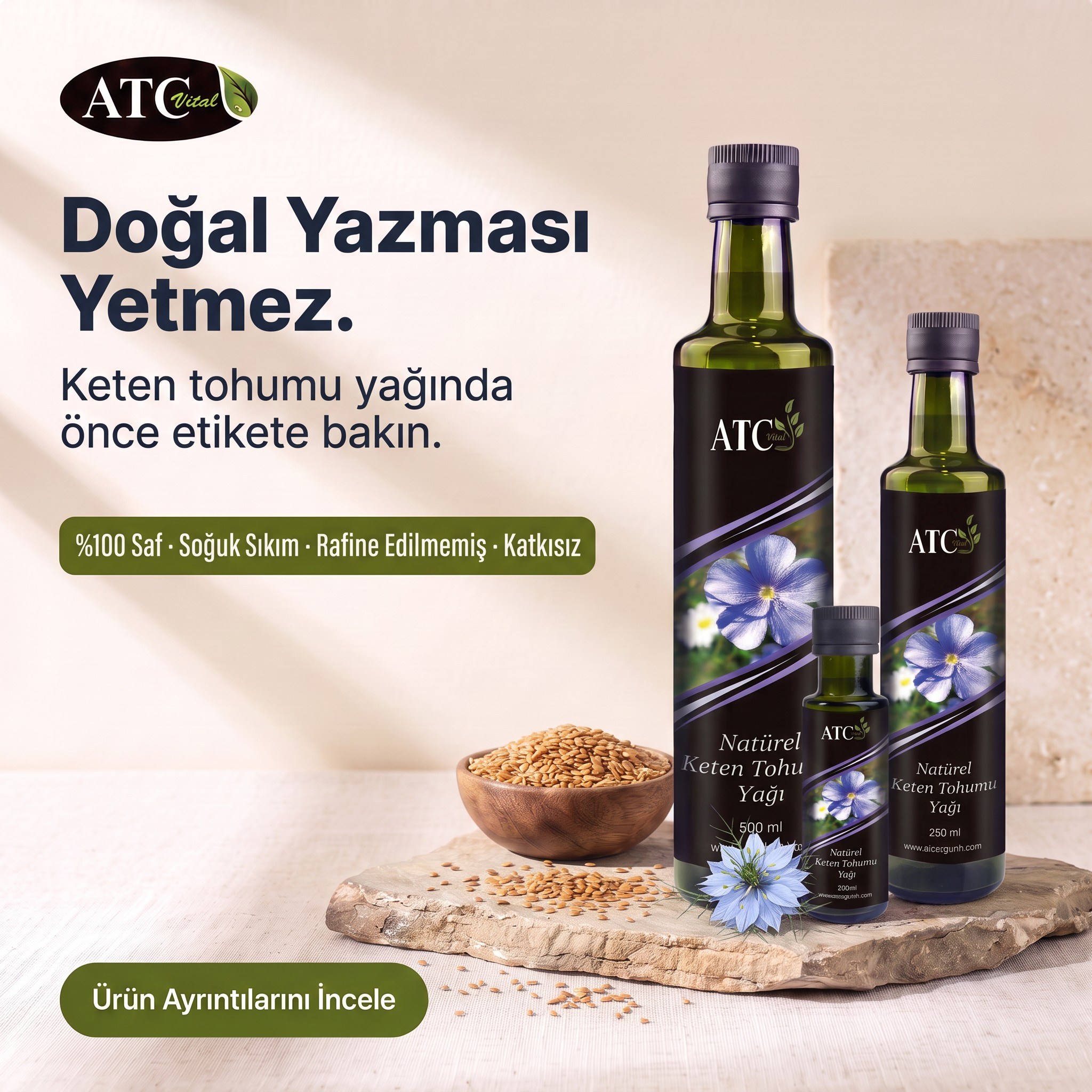 ATC Vital Keten Tohumu Yağı 100 ml