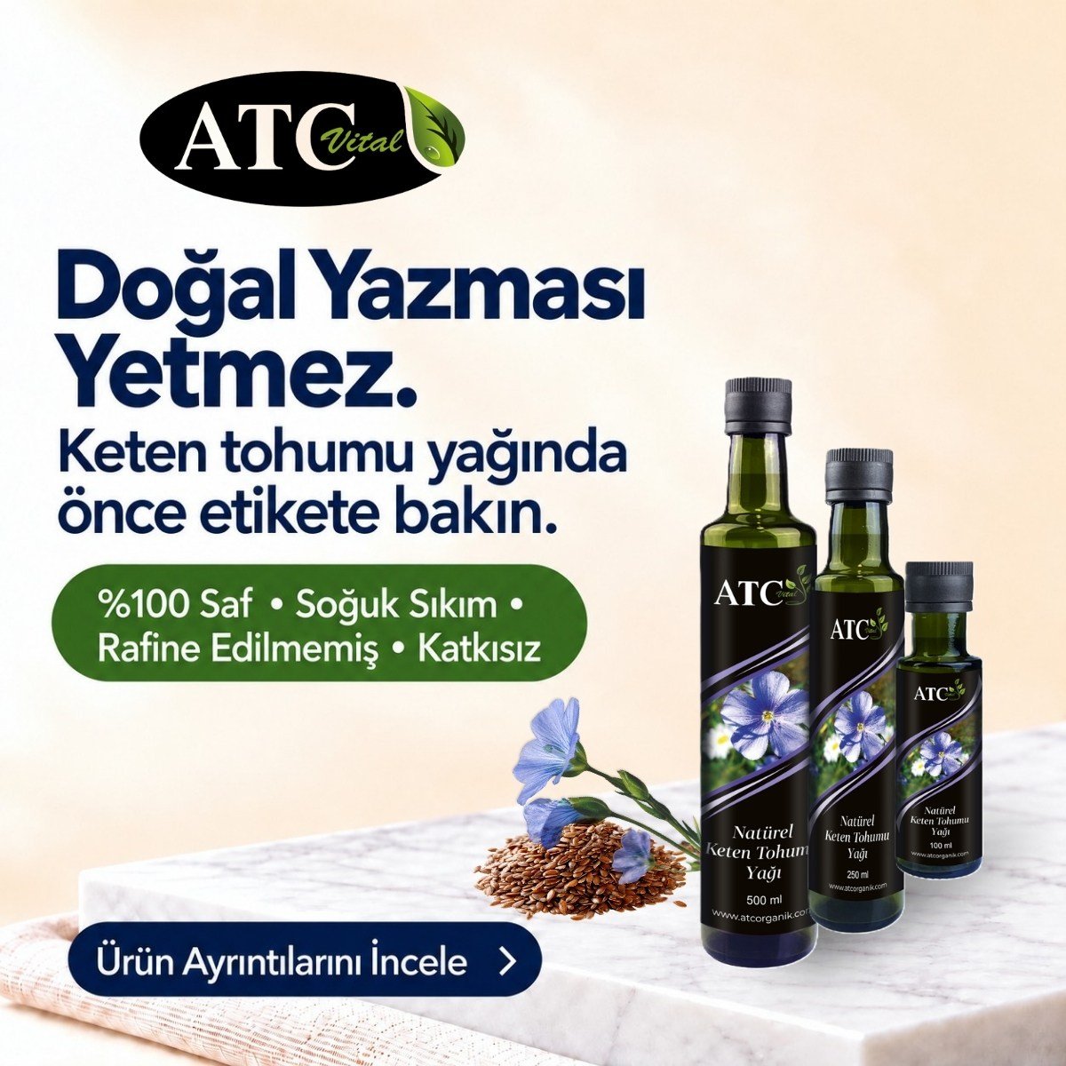ATC Vital Keten Tohumu Yağı 250 ml