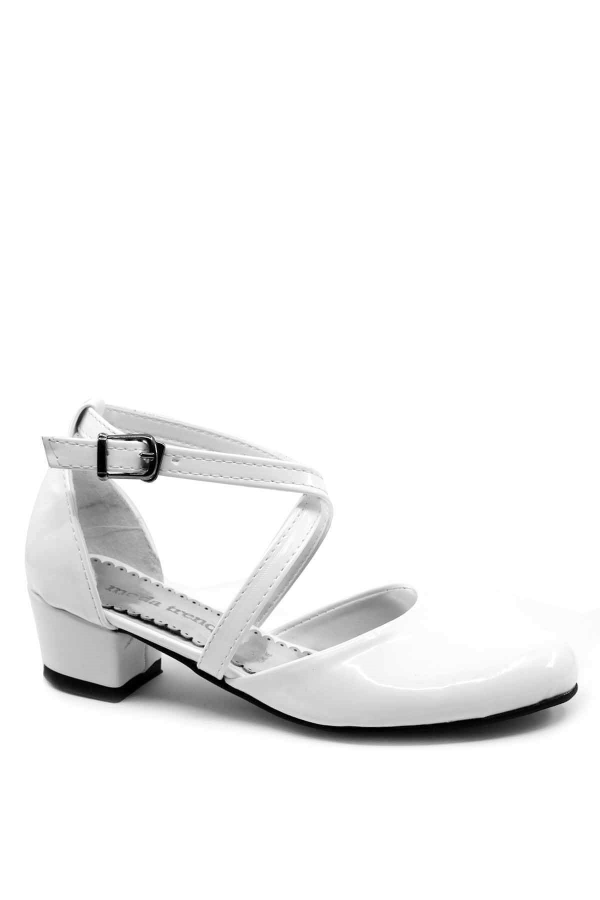 31-35  Çocuk Topuklu Sandalet  - E402 BEYAZ RUGAN