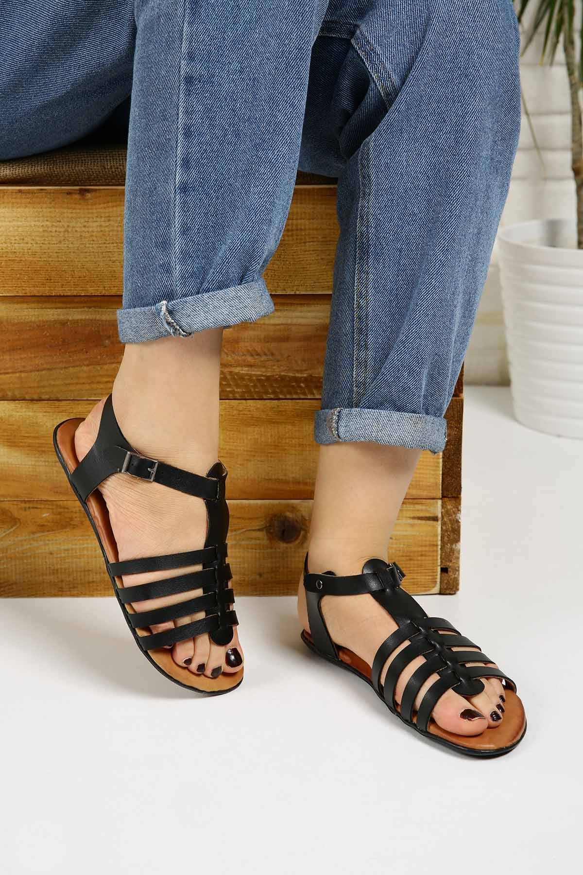 Bayan  Sandalet - 226347 SİYAH