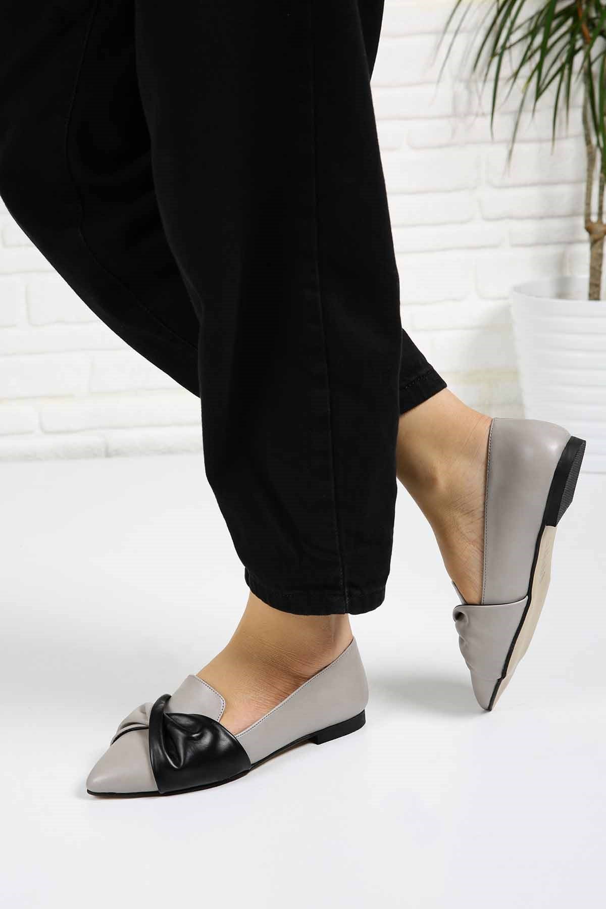 Bayan Babet - N326 GRİ SİYAH