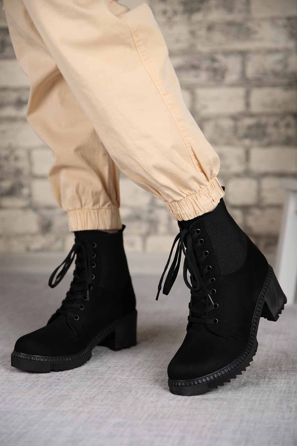 Bayan Bağlamalı Bot SİYAH SÜET