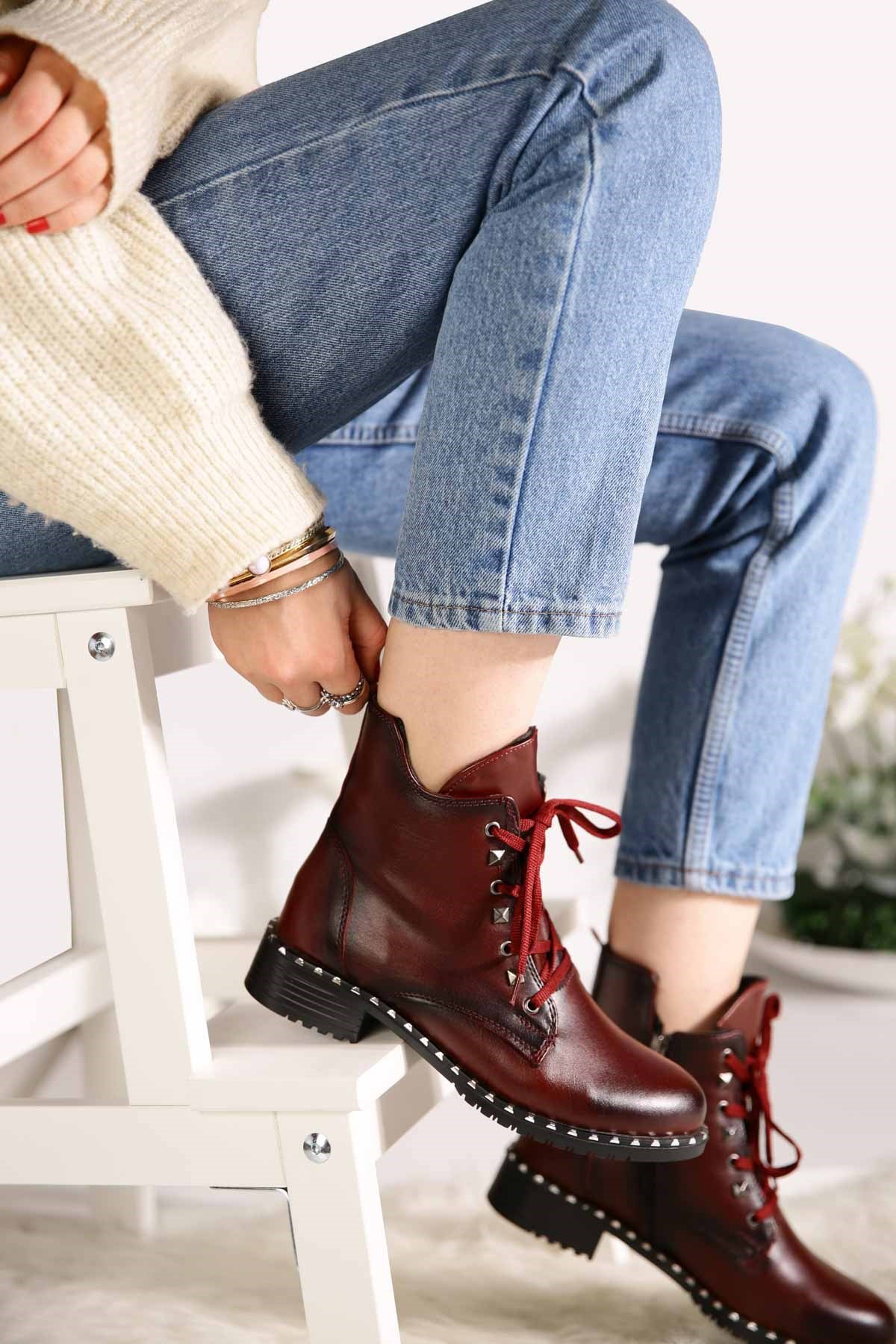 Bayan Bot - 0415 BORDO CİLT