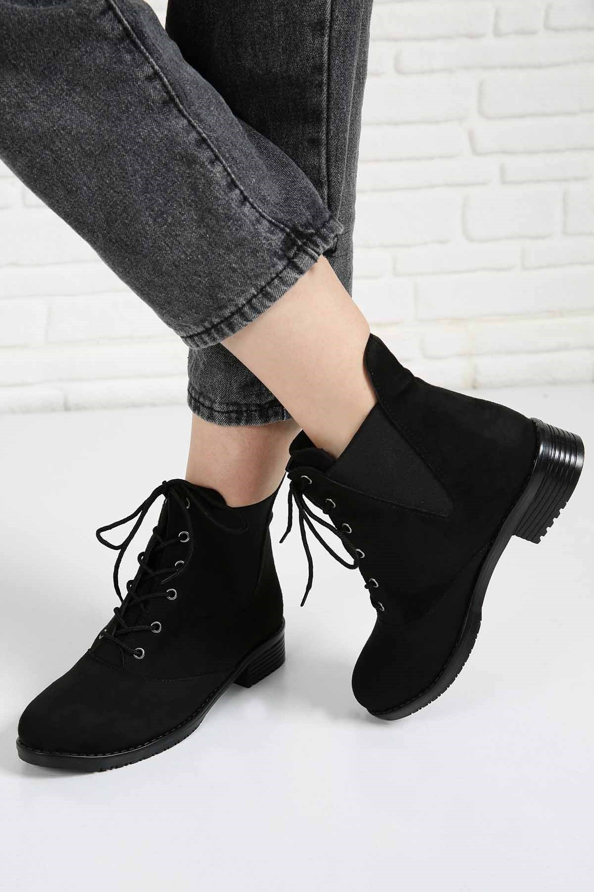 Bayan Bot - 4532 SİYAH SÜET