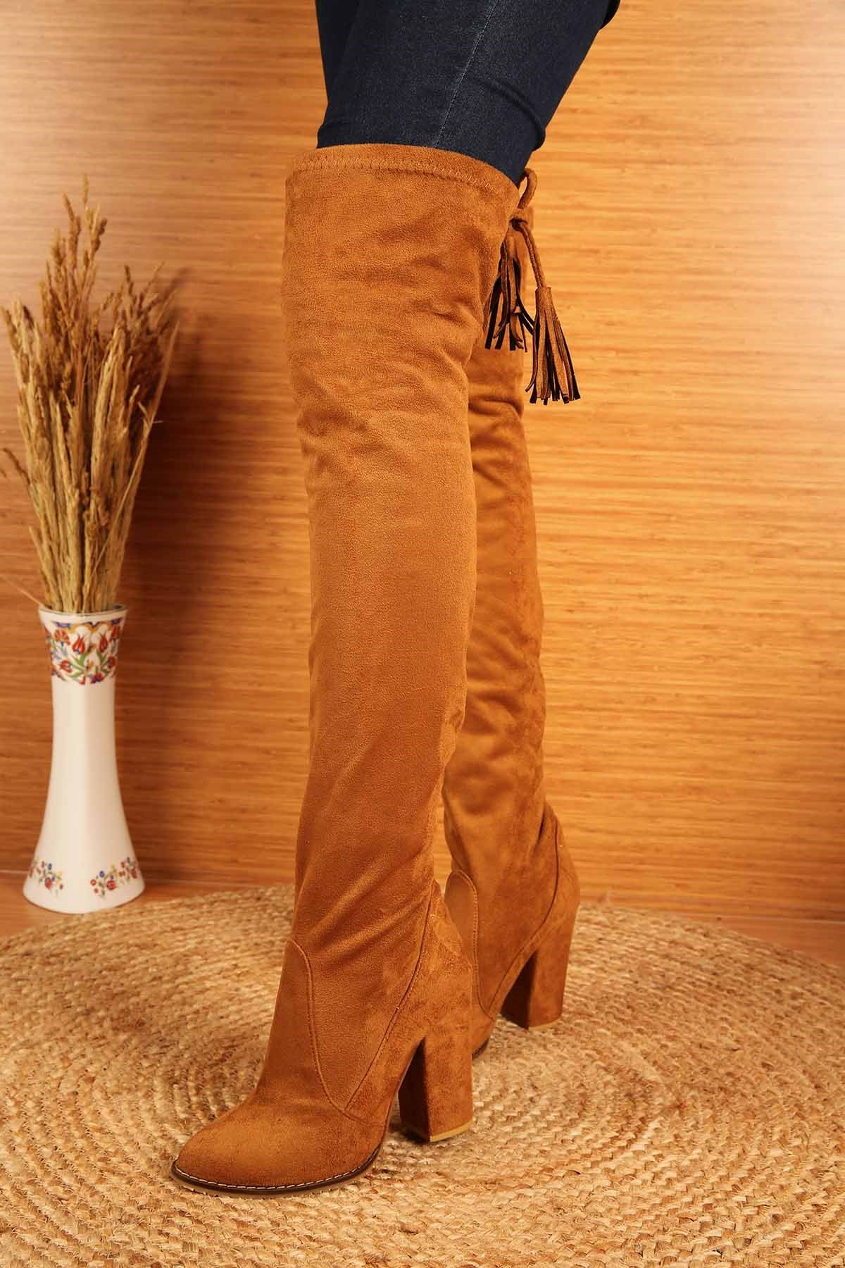 Bayan Çizme - 4179 TABA SÜET