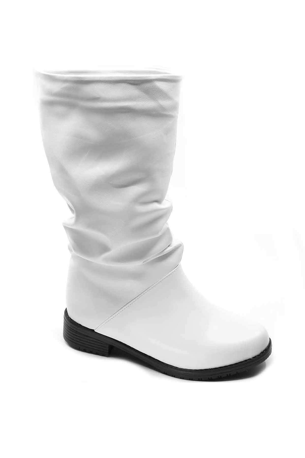 Bayan Çizme - D3010 BEYAZ CİLT