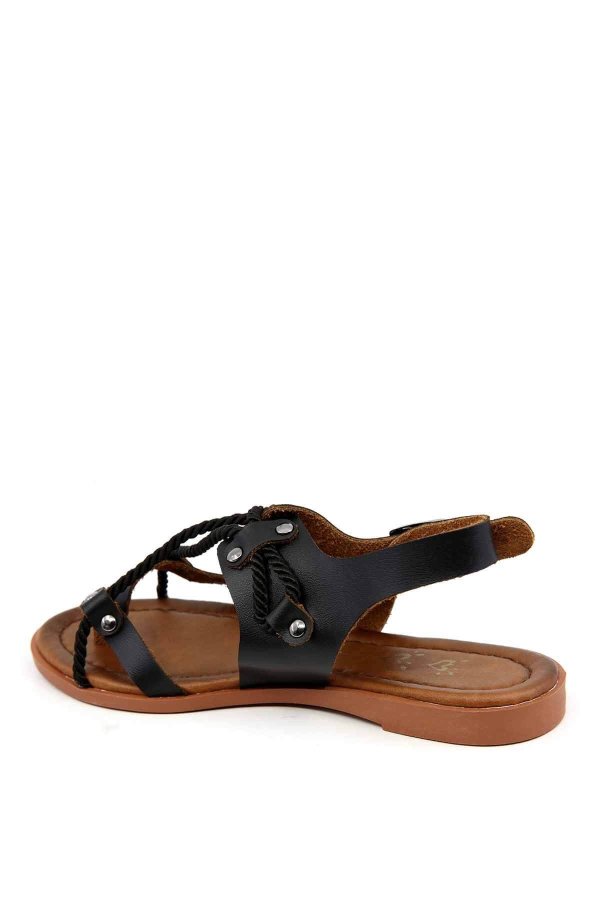 Bayan İpli Sandalet - Ş188 SİYAH