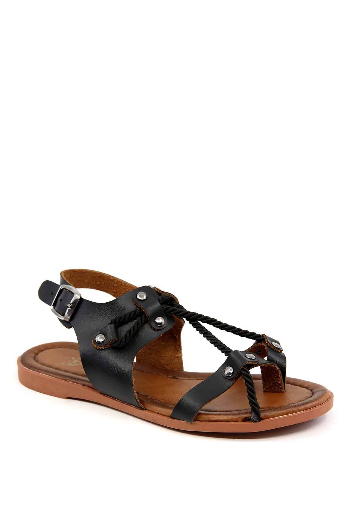 Bayan İpli Sandalet - Ş188 SİYAH