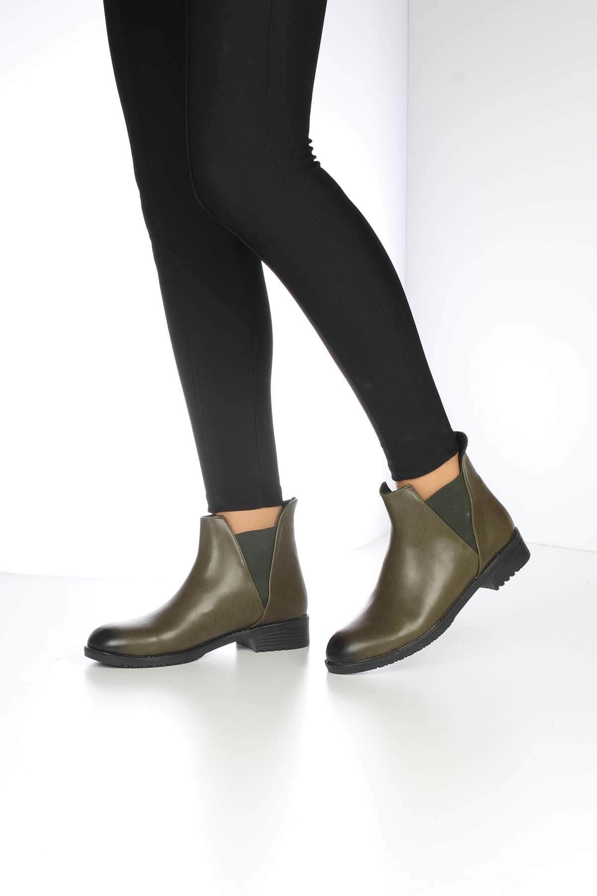 Bayan Lastikli Bot - 2272 HAKİ CİLT