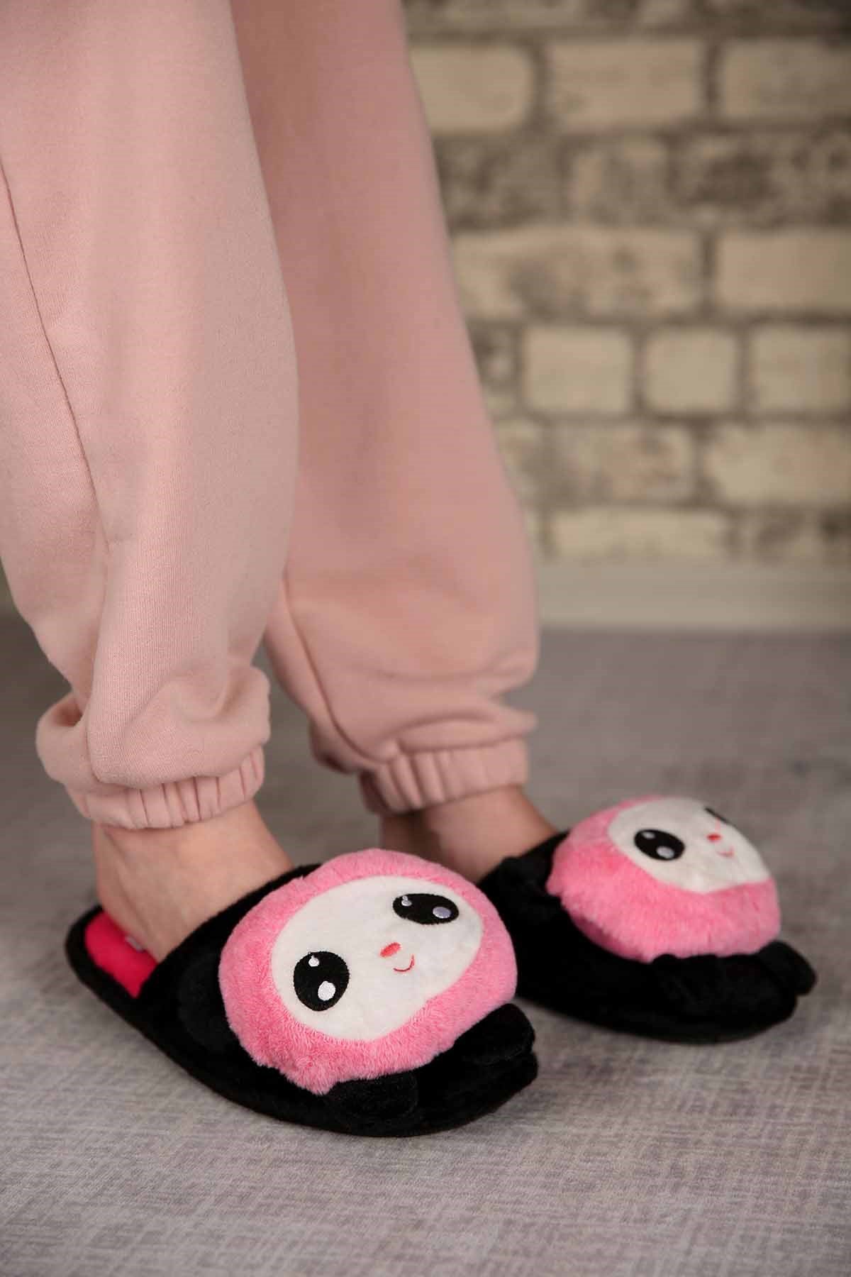 Bayan Pandalı Ev Terliği PEMBE