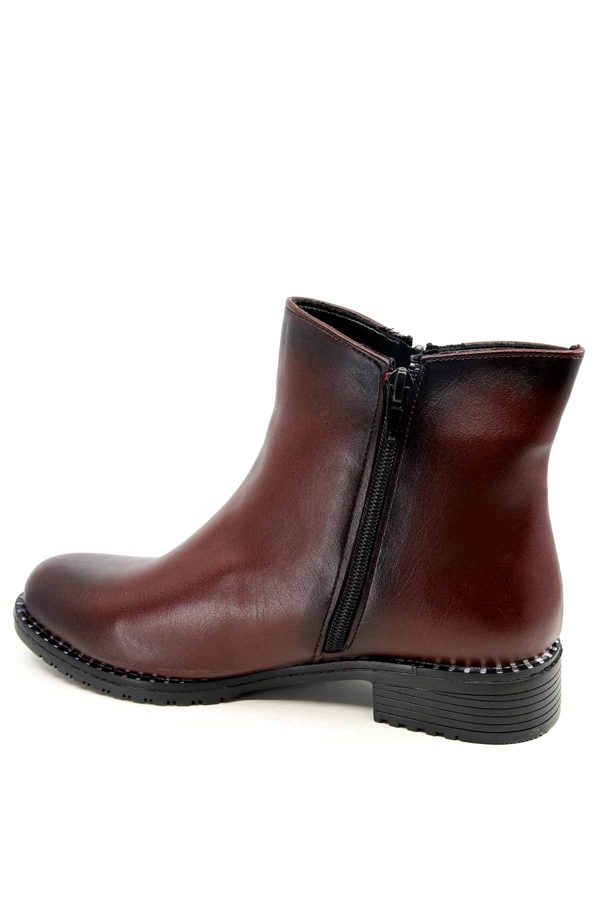 Bayan Püsküllü  Bot - 1612 BORDO CİLT