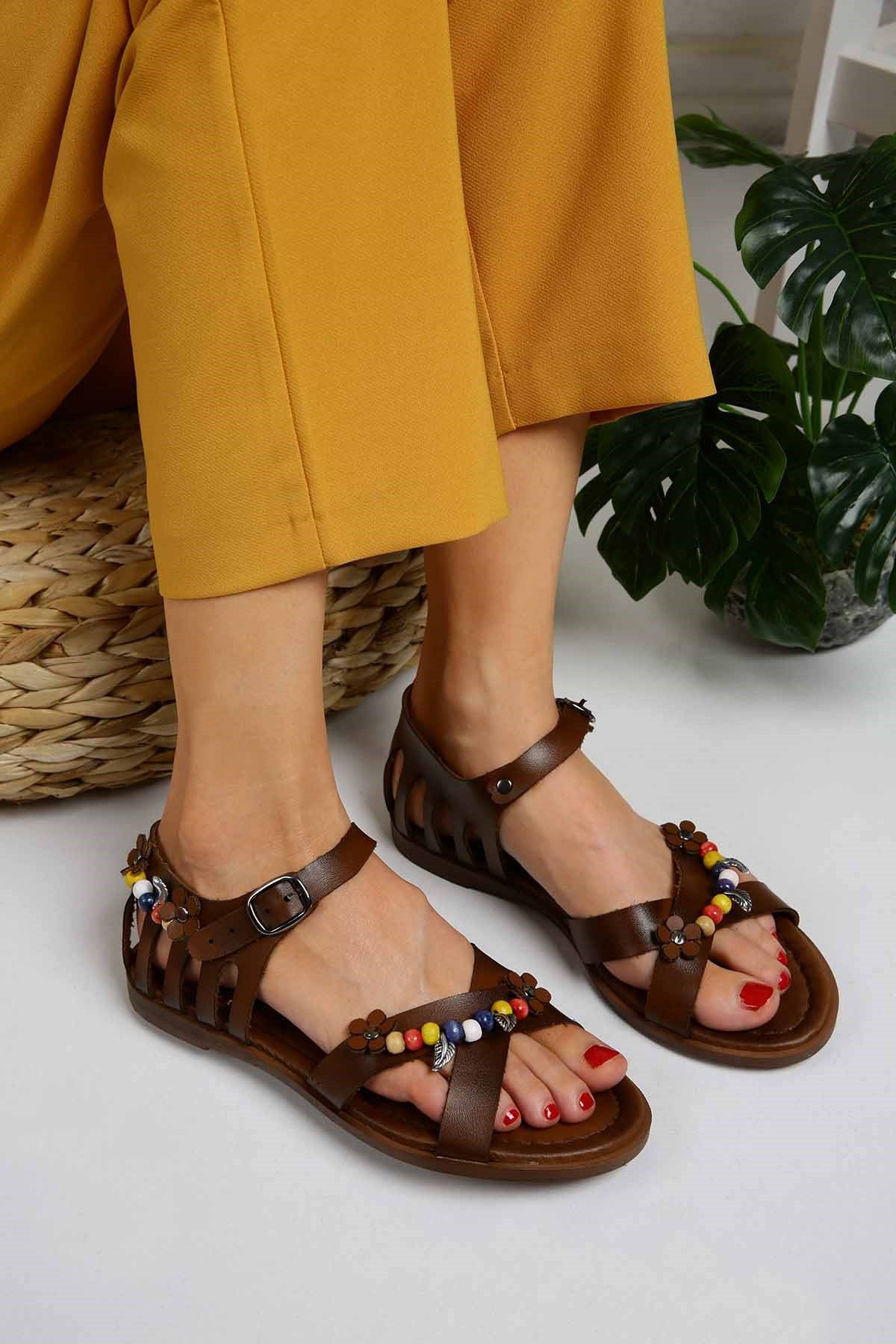 Bayan Sandalet  - Ş195 TABA