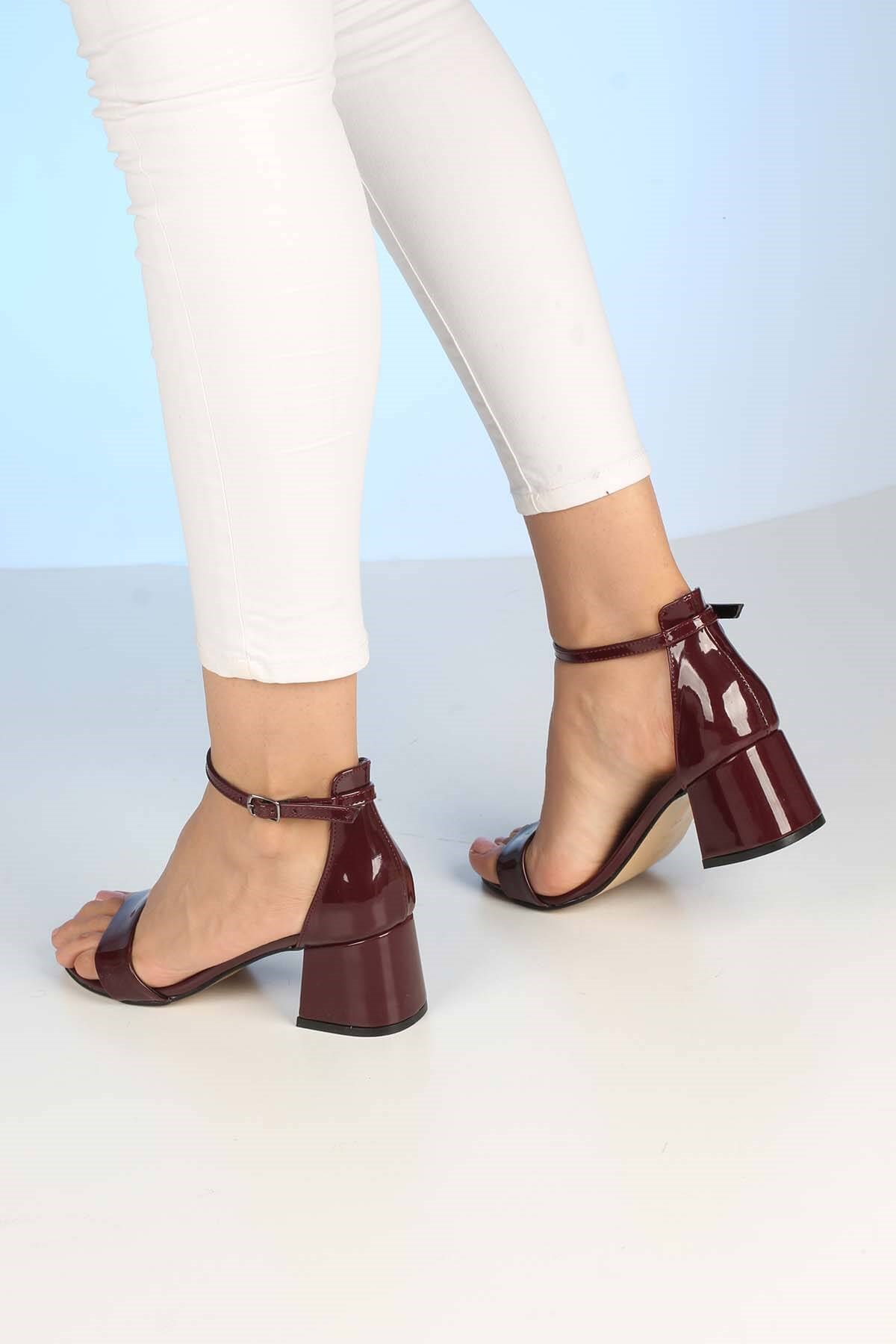 Bayan Sandalet - 3367  BORDO RUGAN