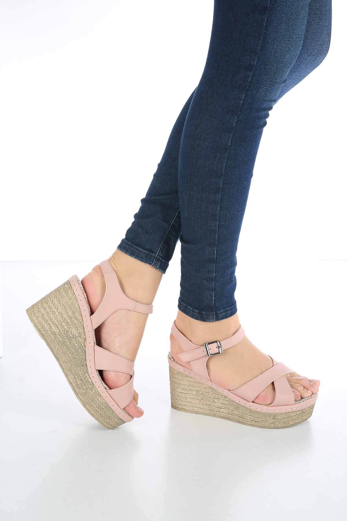 Bayan Sandalet - 4479 PUDRA CİLT