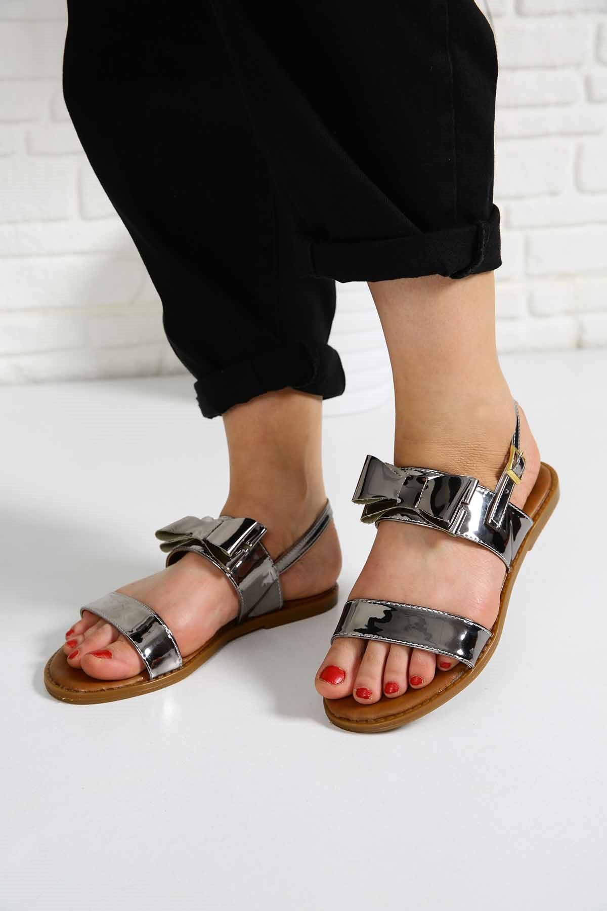 Bayan Sandalet - N045 PLATİN AYNA