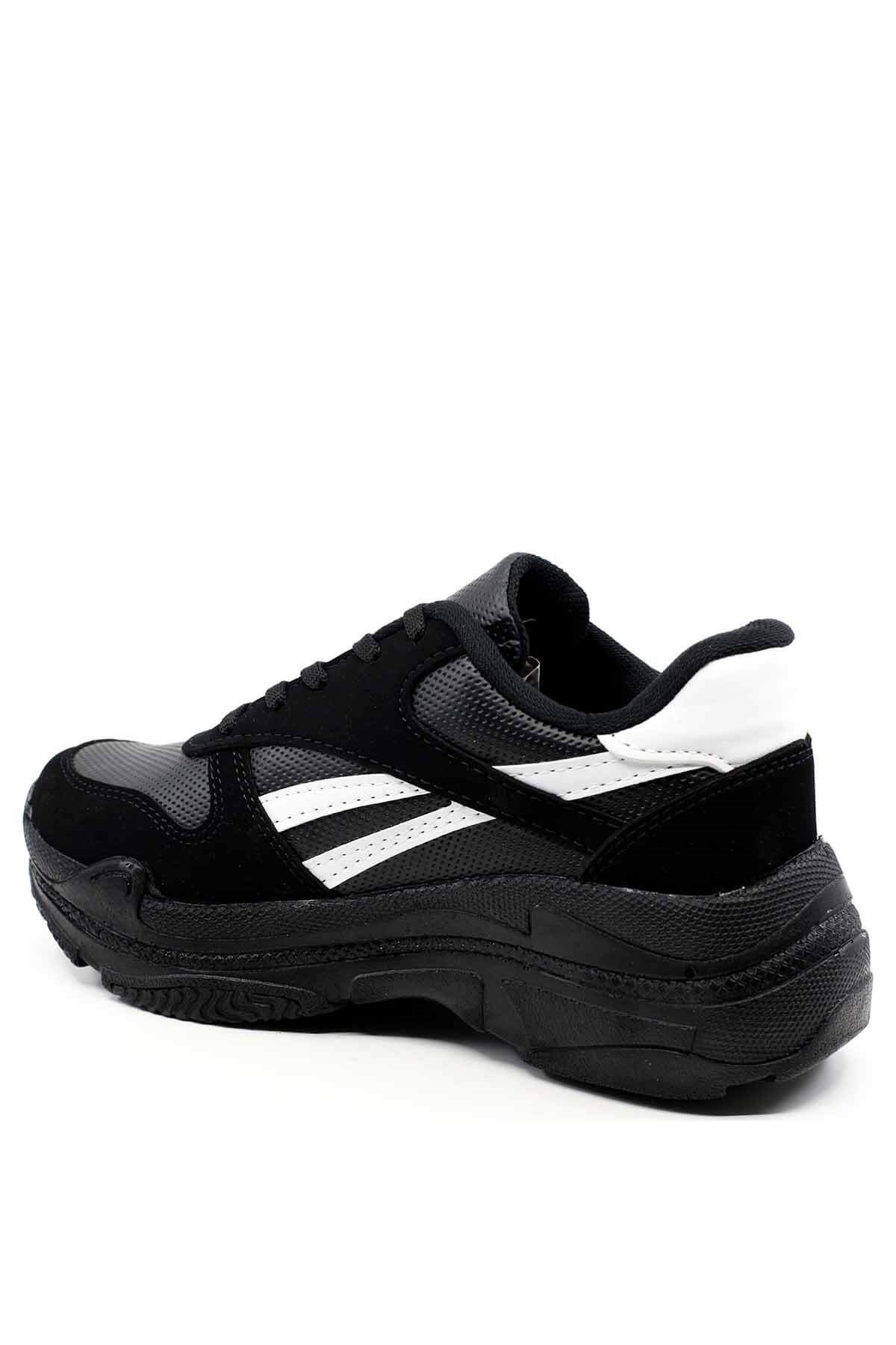 Bayan Spor - Z010 SİYAH NUBUK BEYAZ MAT