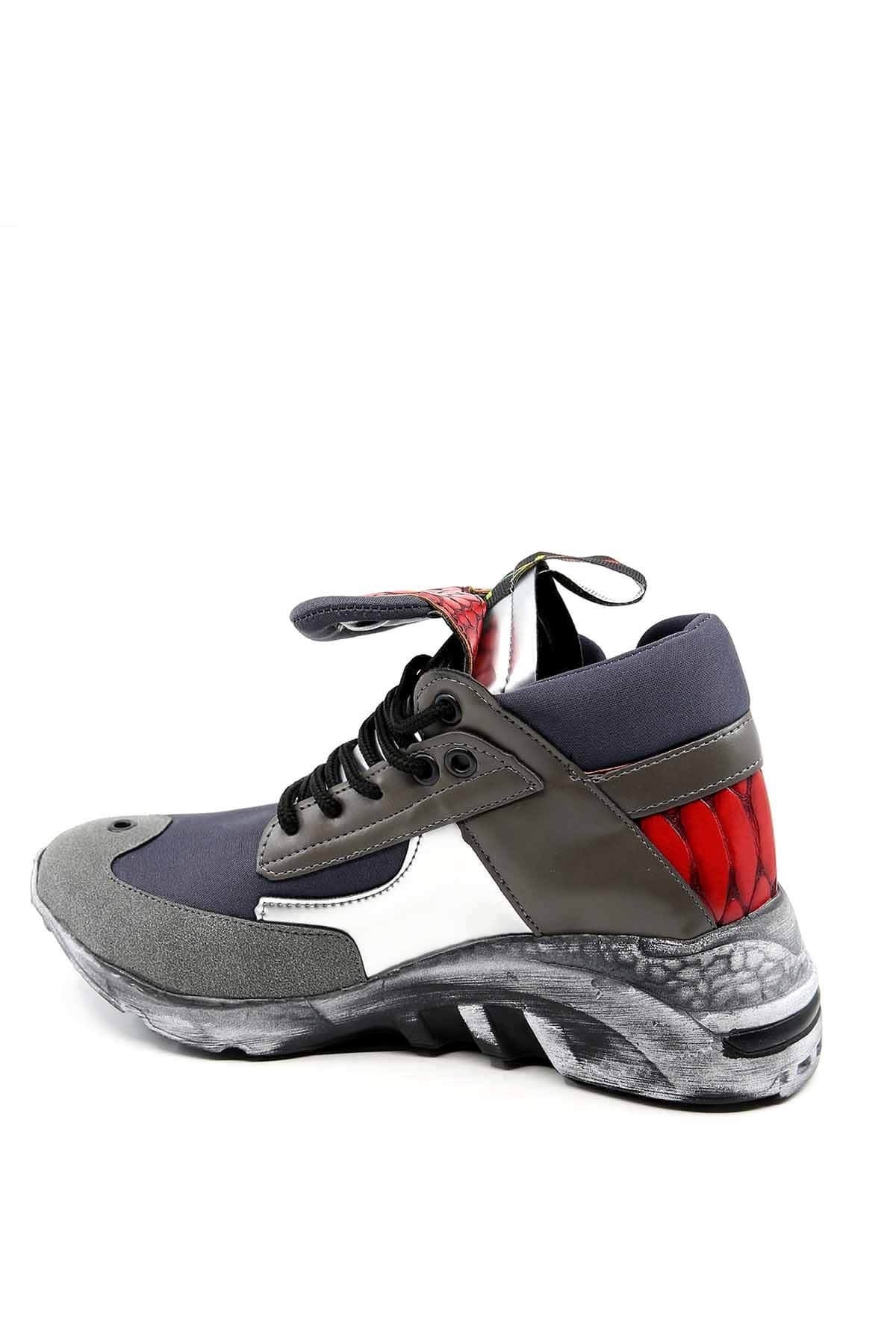 Bayan Spor  Ayakkabı - D970 GRİ GÜMÜŞ KIRMIZI