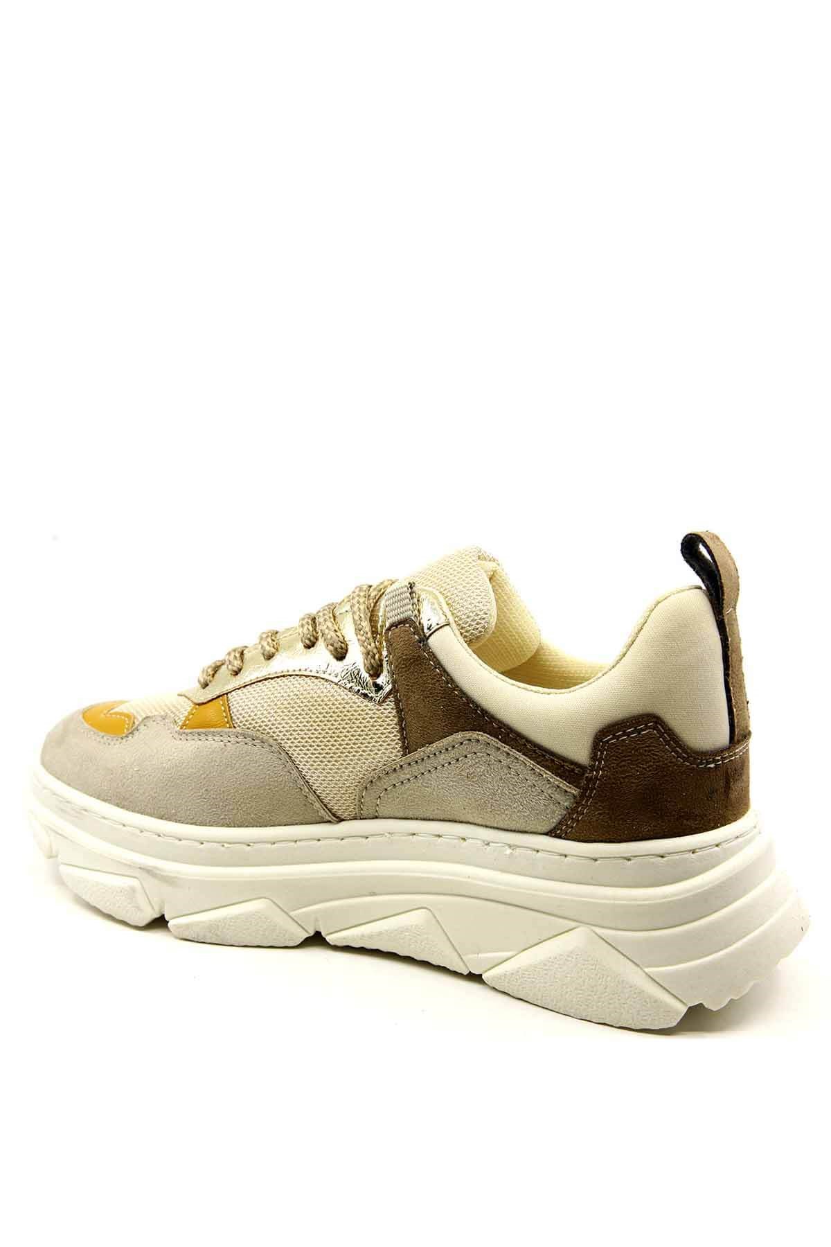 Bayan Spor Ayakkabı  - M3419-92556 BEJ ALTIN