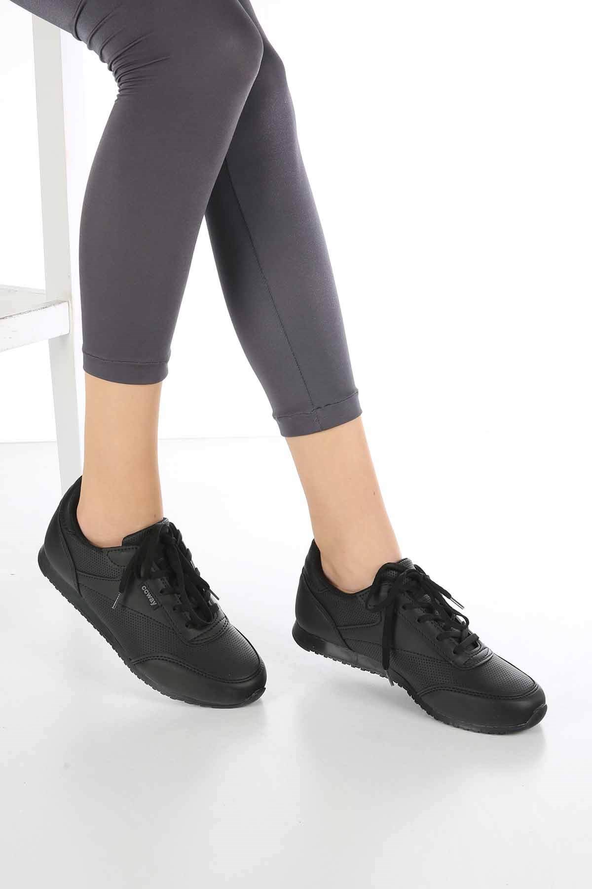 Bayan Spor Ayakkabı - 3038-111 SİYAH SİYAH